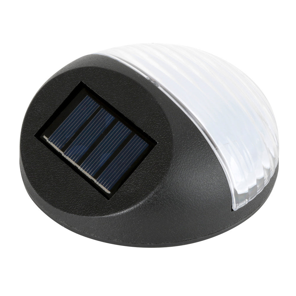 Utmark 8 Pack Round Solar LED Solar Fence Lights Outdoor Lighting Pathway Wall Black