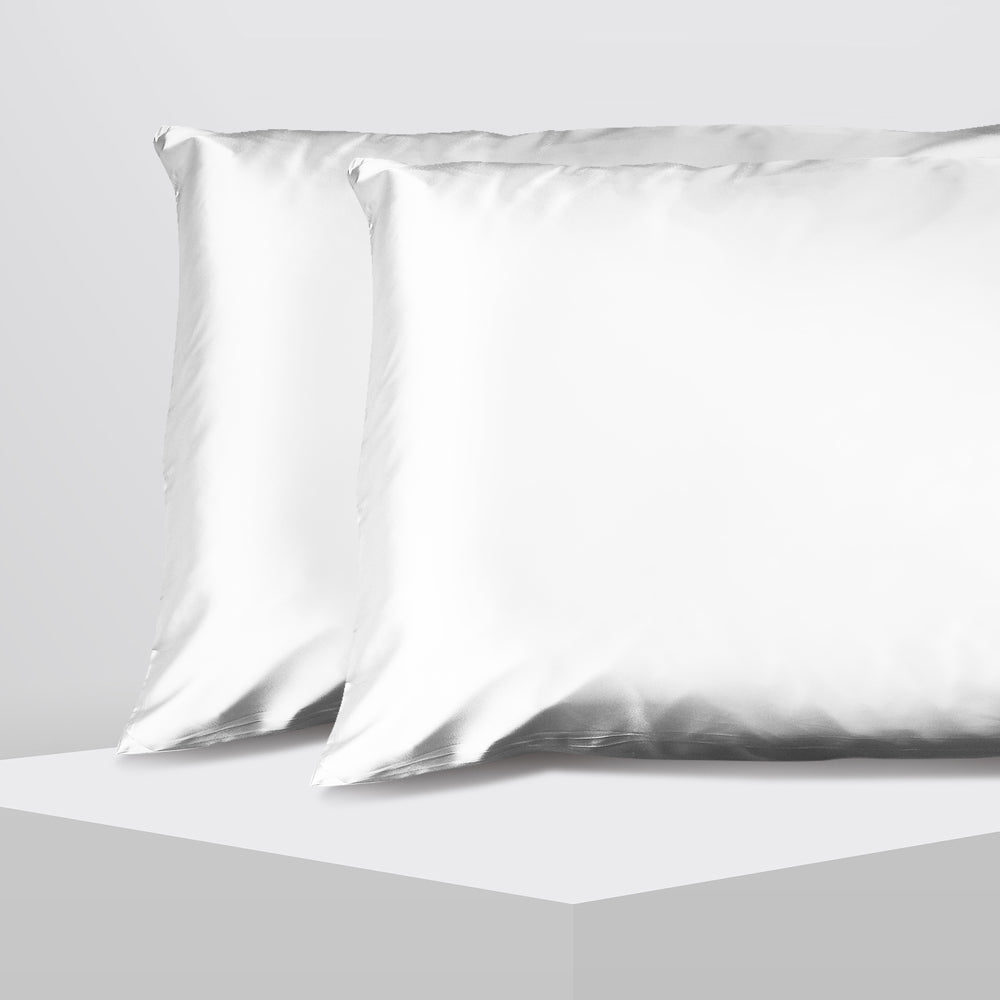 Casa Decor Luxury Satin Pillowcase Twin Pack Size With Gift Box Luxury Bedding Standard White