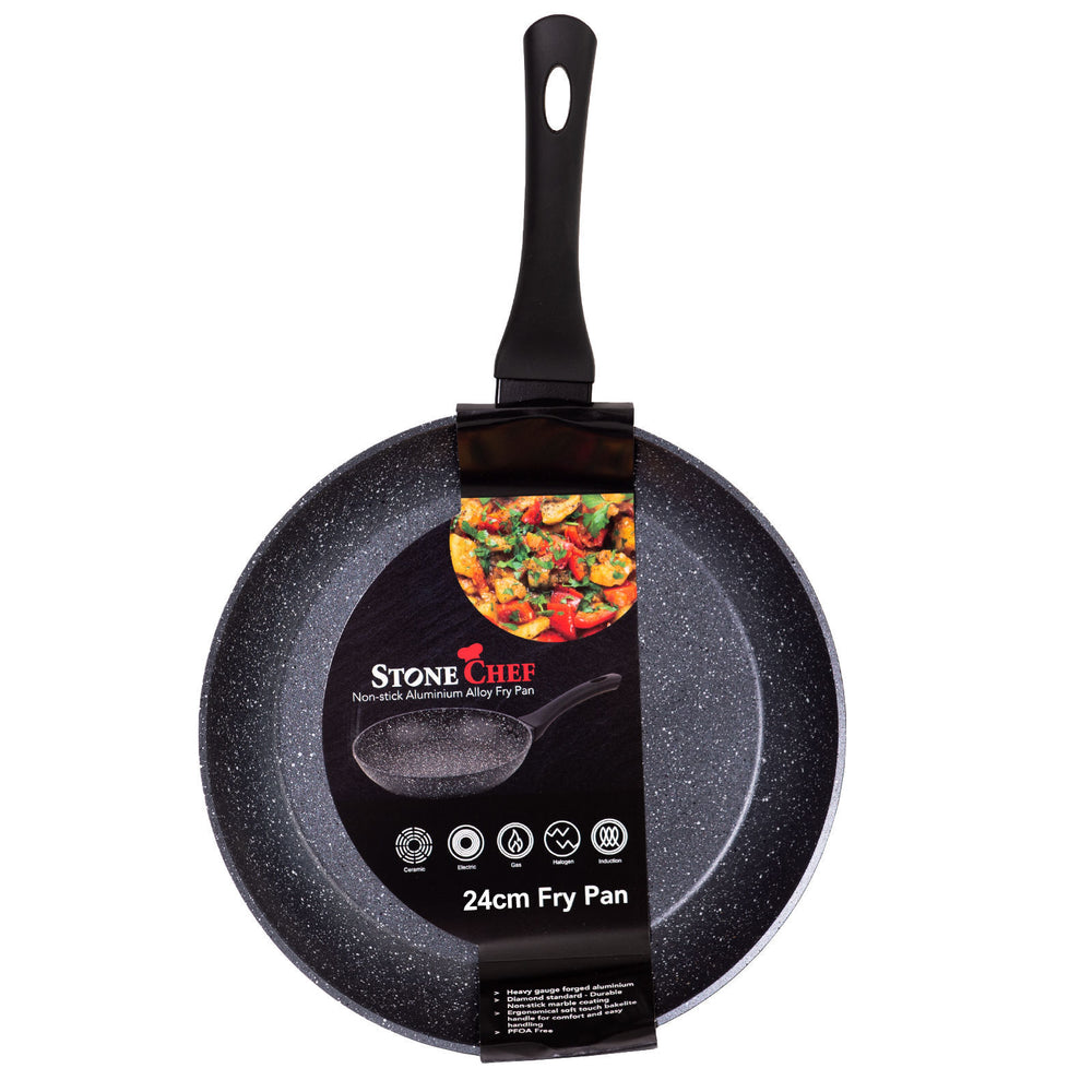 Stone Chef Forged Frying Pan Cookware Kitchen Fry Pan 24cm Black