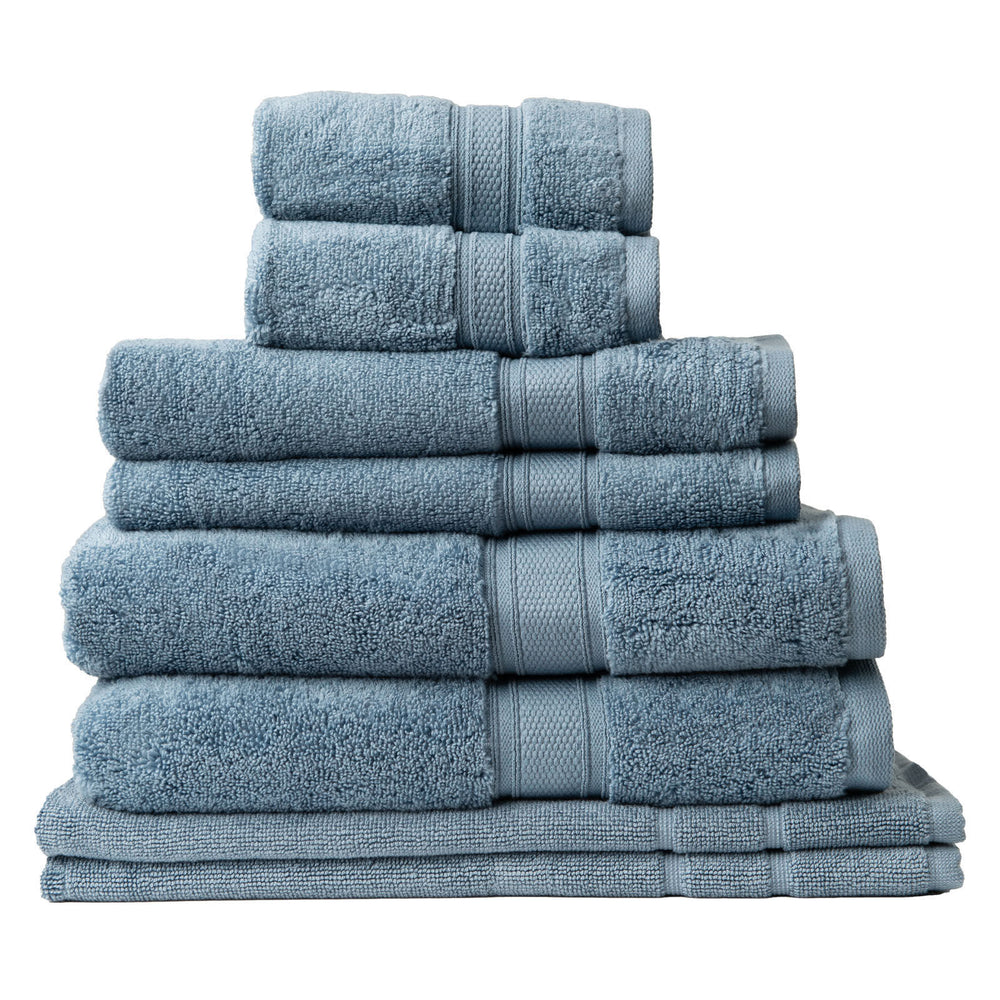 Royal Comfort Towel Set 8 Piece 100% Cotton Zero Twist Luxury Plush 8 Pack Denim