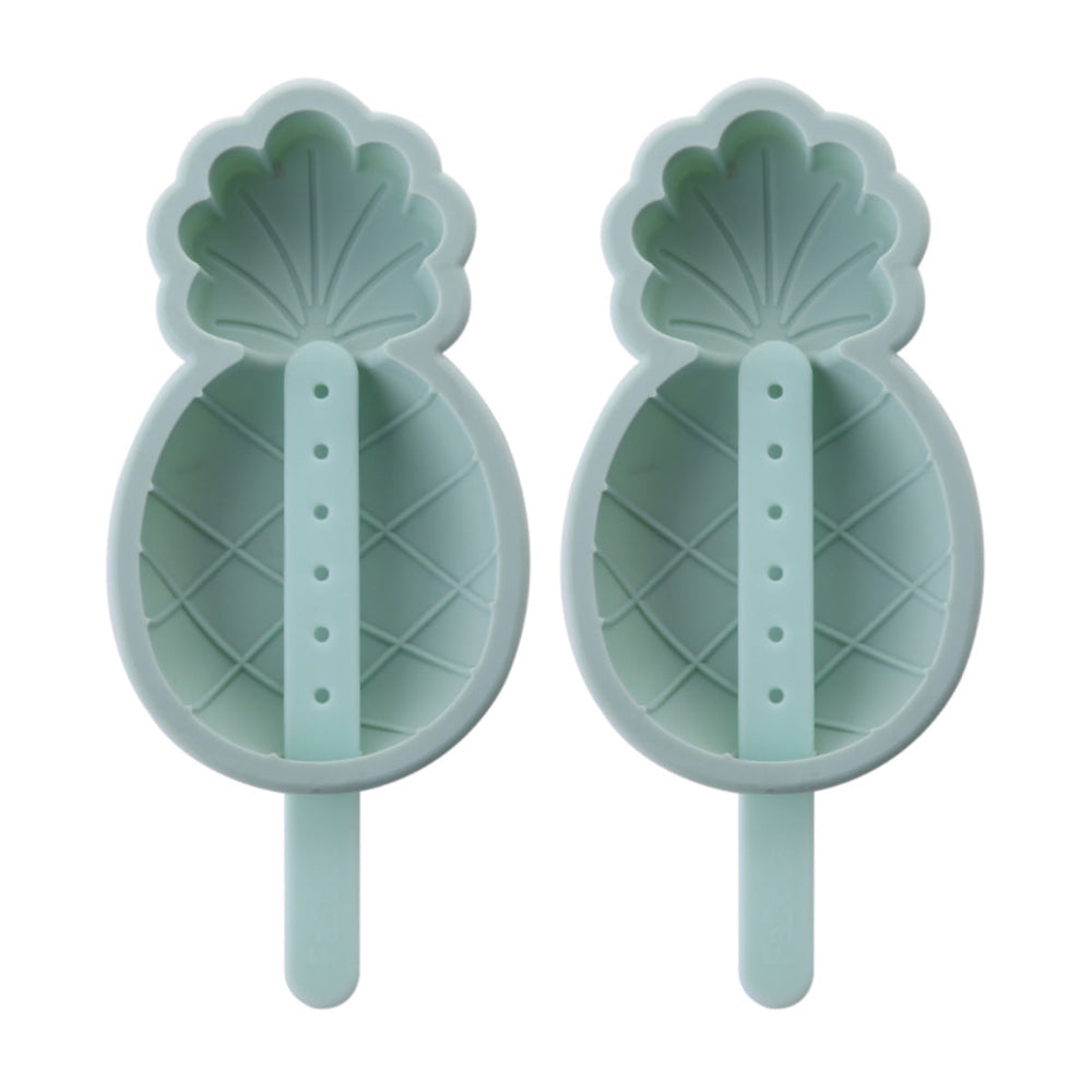 Fasola  Cartoon Shape Ice Cream Mold Food Grade Silicone With Lid Pineapple Model Olive Green 8.4*14*2.3cmx2pack