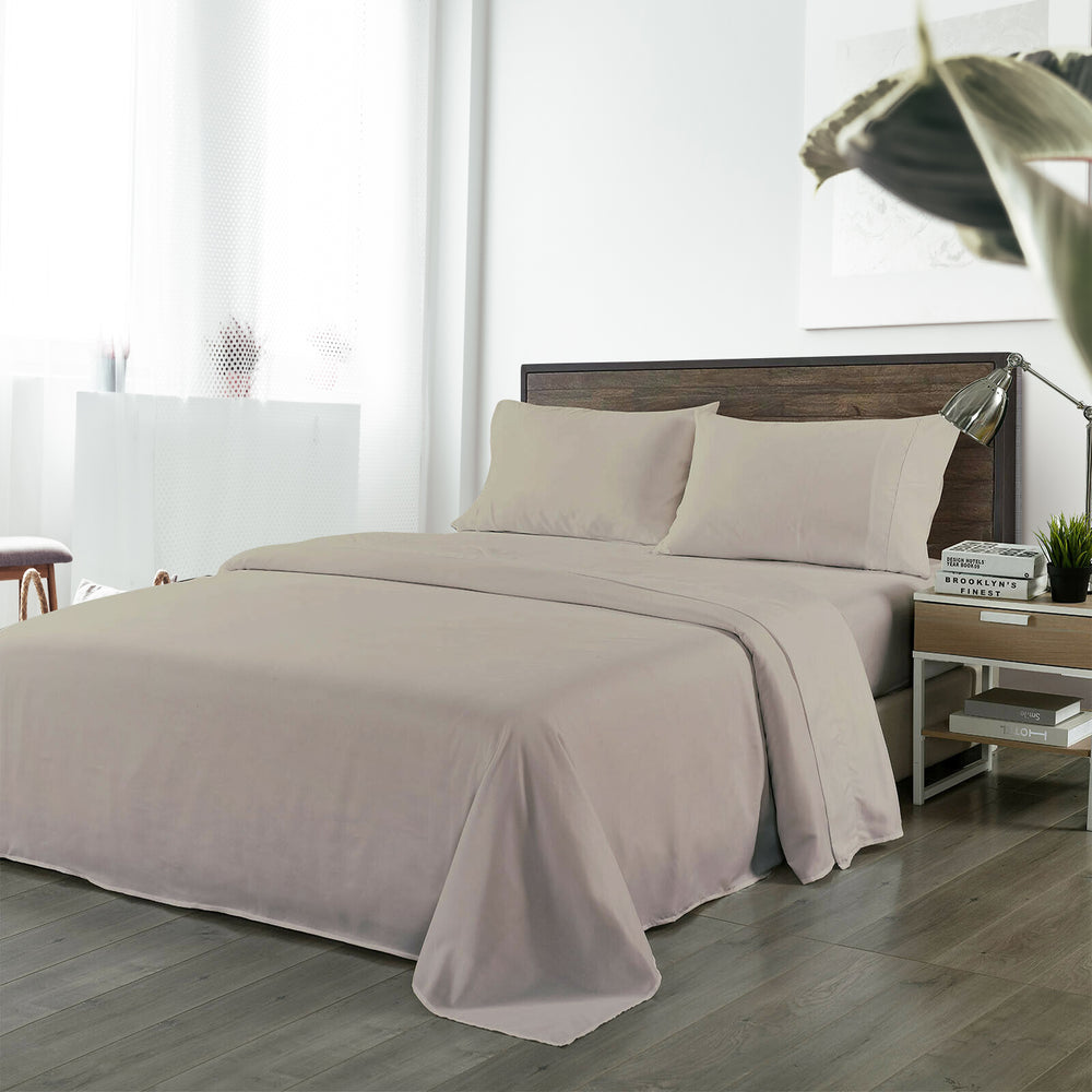 Royal Comfort Bamboo Blended Sheet &amp; Pillowcases Set 1000TC Ultra Soft Bedding King Warm Grey