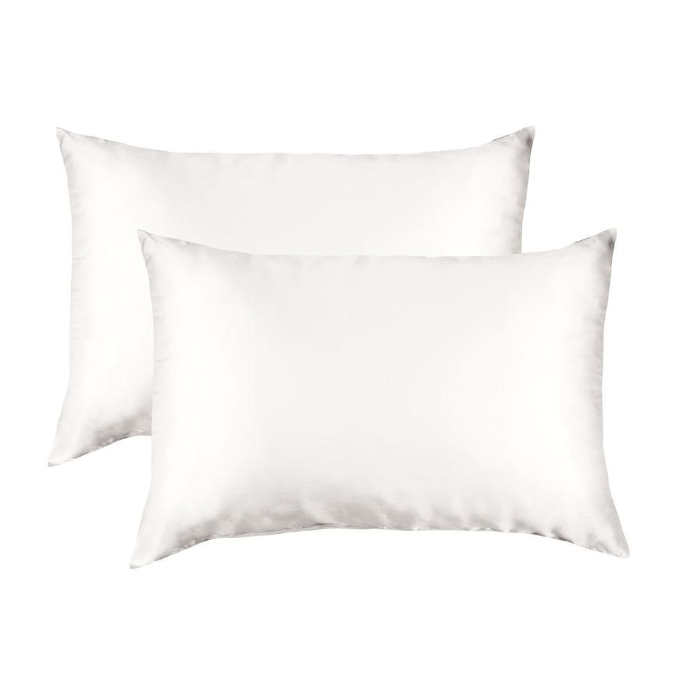 Royal Comfort Mulberry Soft Silk Hypoallergenic Pillowcase Twin Pack Standard Ivory