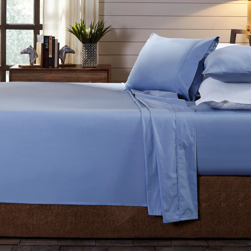 Royal Comfort 100% Pure Organic Cotton Sheet Set 4 Piece Luxury Bedding Double Indigo