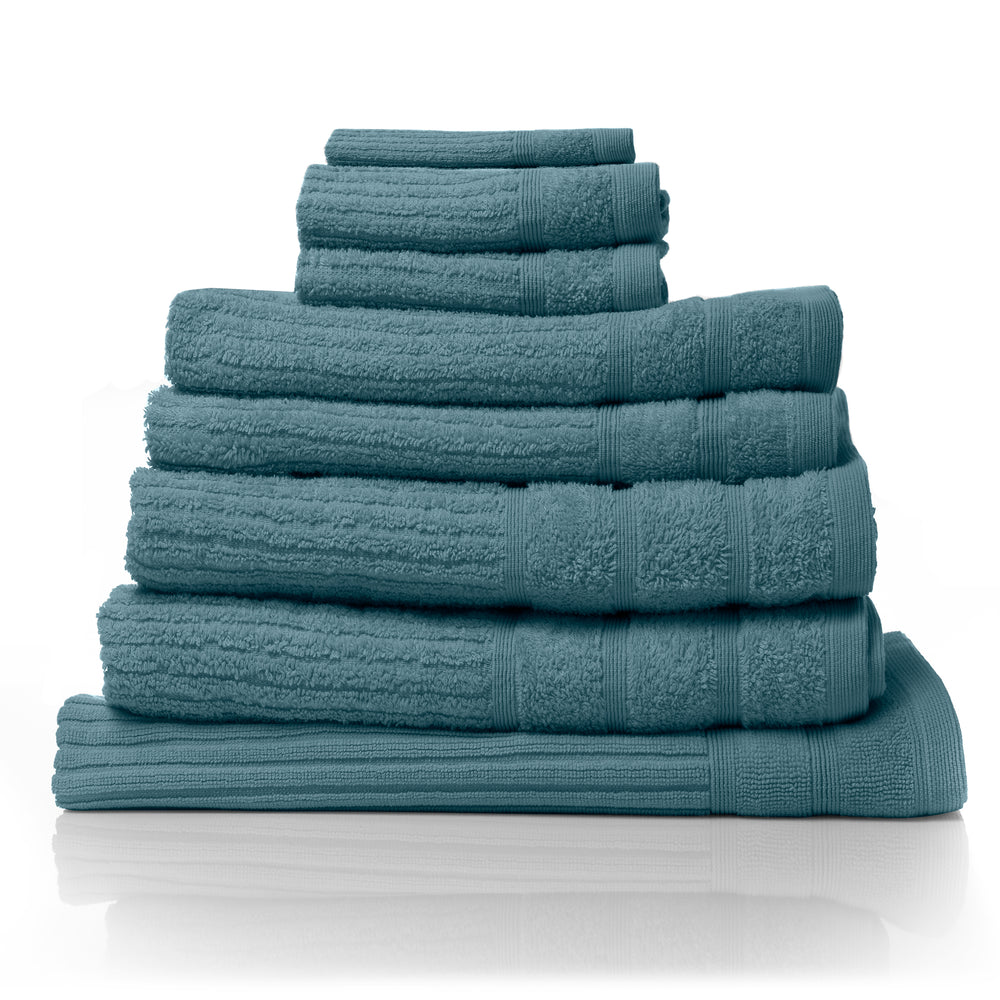 Royal Comfort Eden Cotton 600GSM Luxury Bath Towels Set 8 Piece Turquoise
