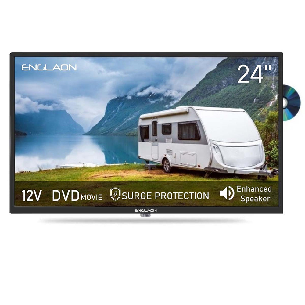 ENGLAON 24&#39; HD LED 12V TV with Built-in DVD player