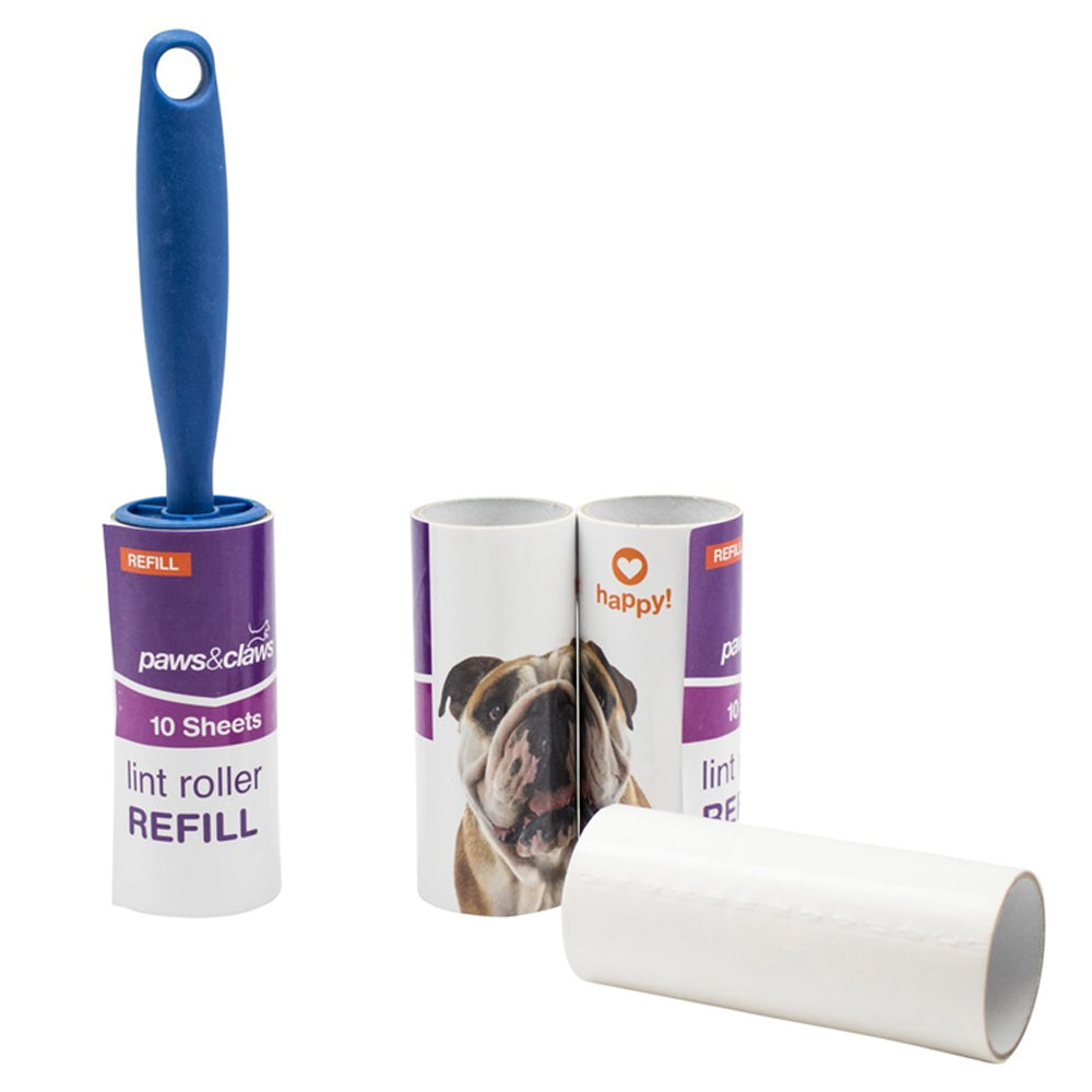 Paws &amp; Claws 10 Sheet Lint Roller Set w/ 3 Refills