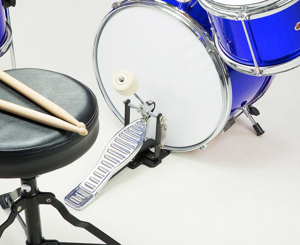 Kerrera Childrens 4 Piece Blue Drum Kit Set Musical Instrument - kids