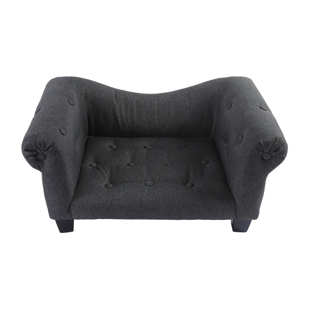 Charlie&#39;s Luxe Dog Sofa Charcoal 75 41 33cm
