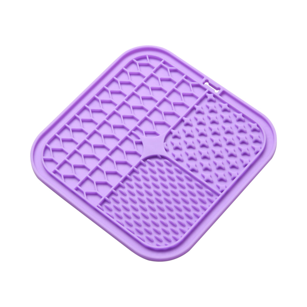 Charlie s Shlurp Multi-Texture Lick Mat With Suction Back Purple 20x20x1cm