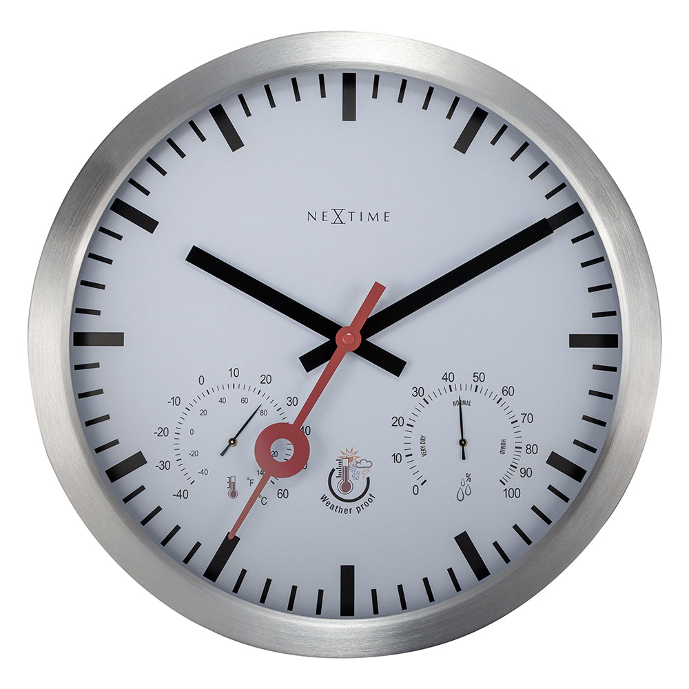 NeXtime 35cm Clematis Outdoor Wall Clock White