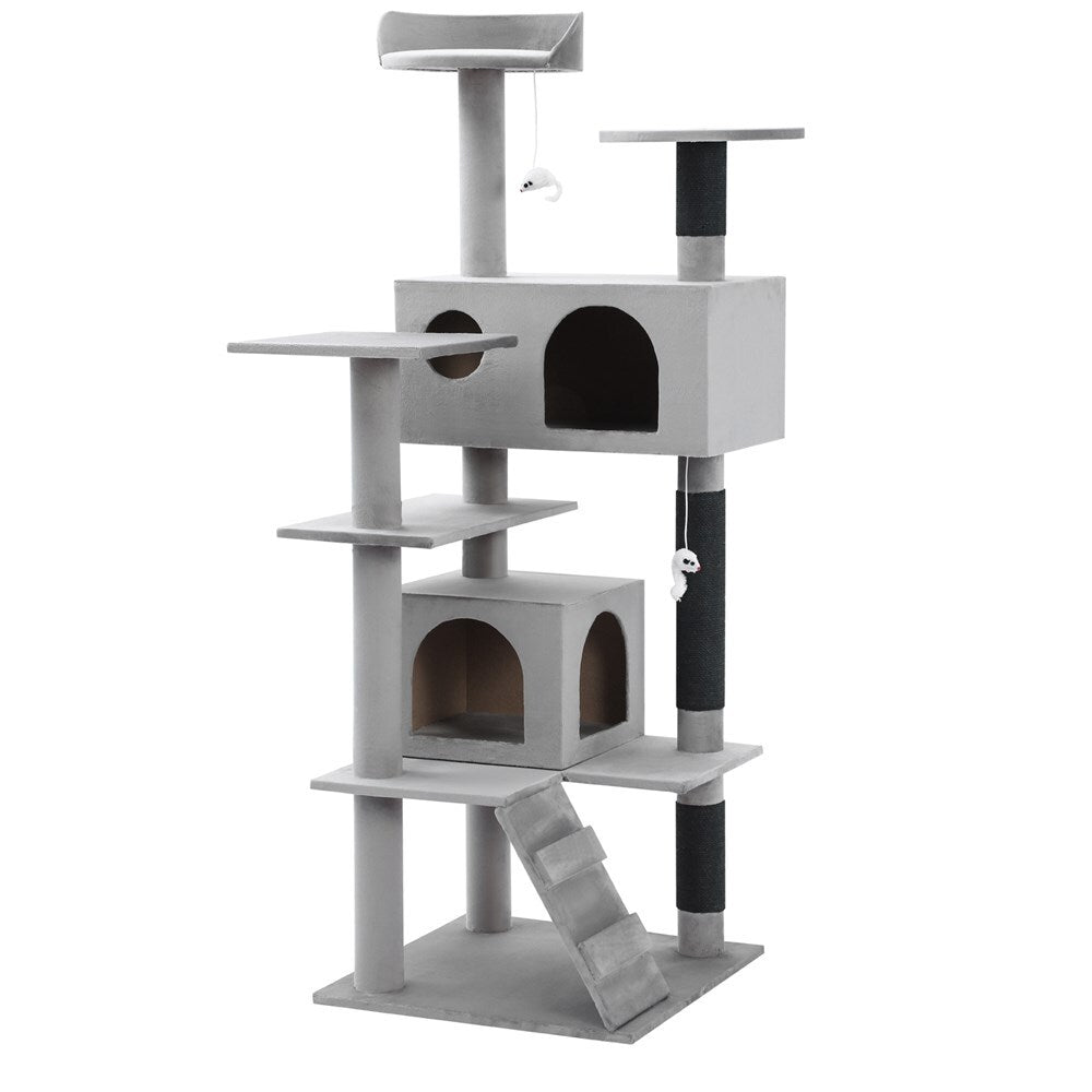 Paws &amp; Claws Catsby Hamilton Cat House 50X50X134cm Silver Grey