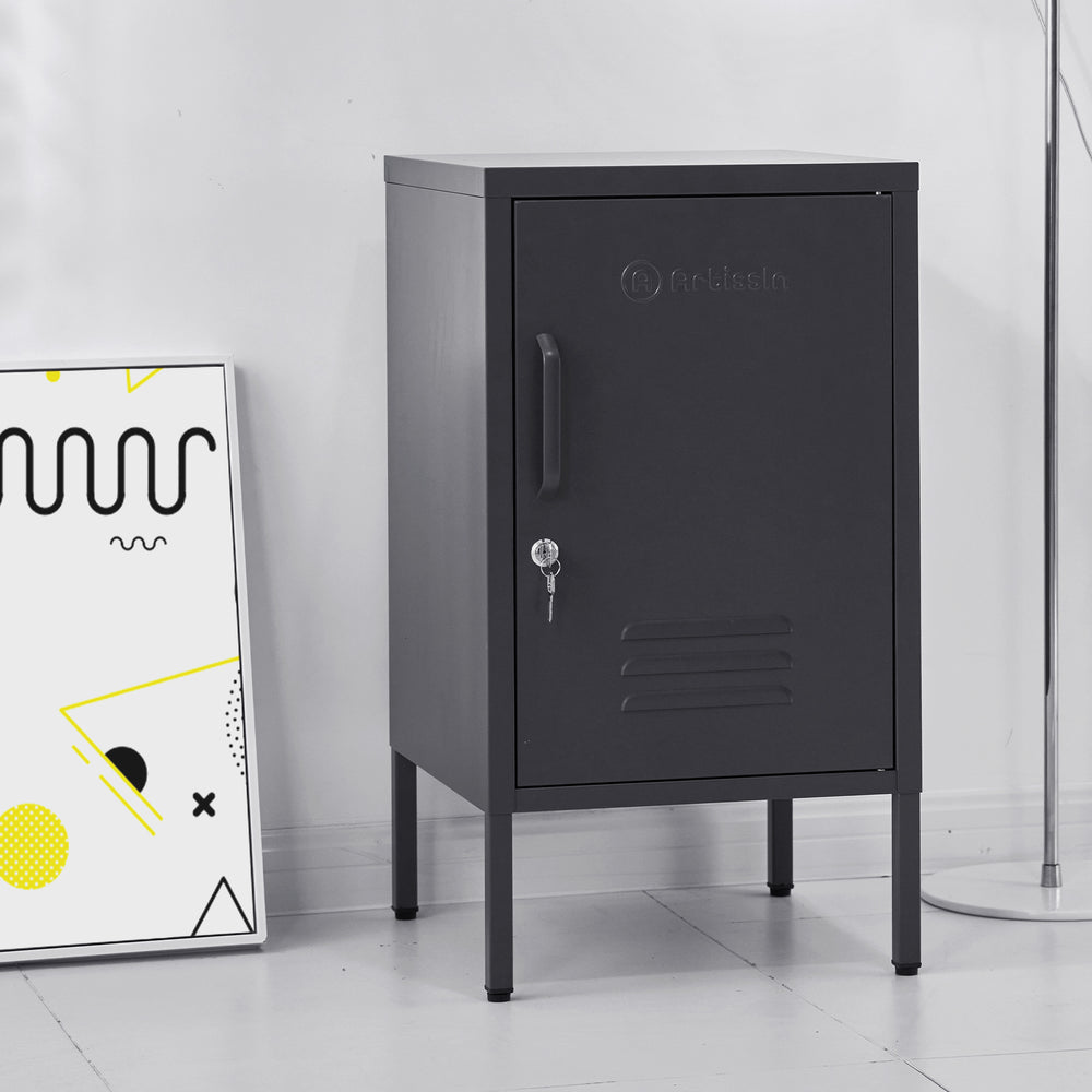 ArtissIn Mini Metal Locker Storage Cabinet Black