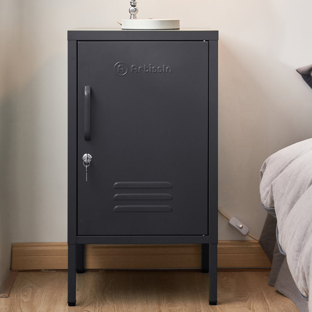 ArtissIn Mini Metal Locker Storage Cabinet Black