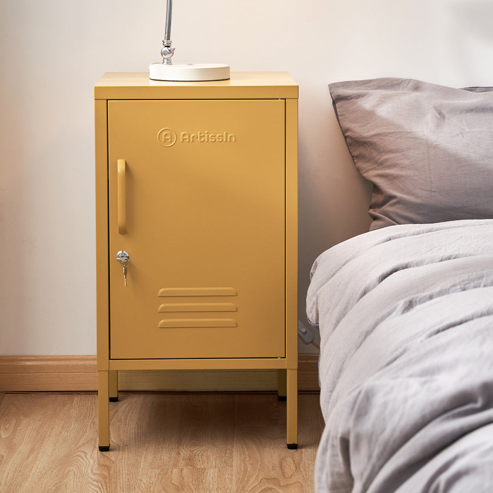ArtissIn Mini Metal Locker Storage Cabinet Yellow