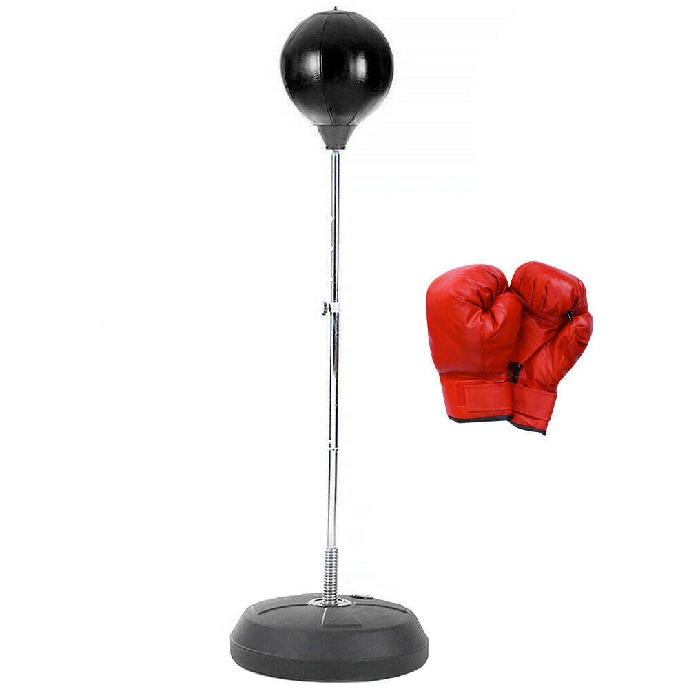 HACIENDA Free-Standing Boxing Set: PU Punching Ball &amp; Boxing Gloves