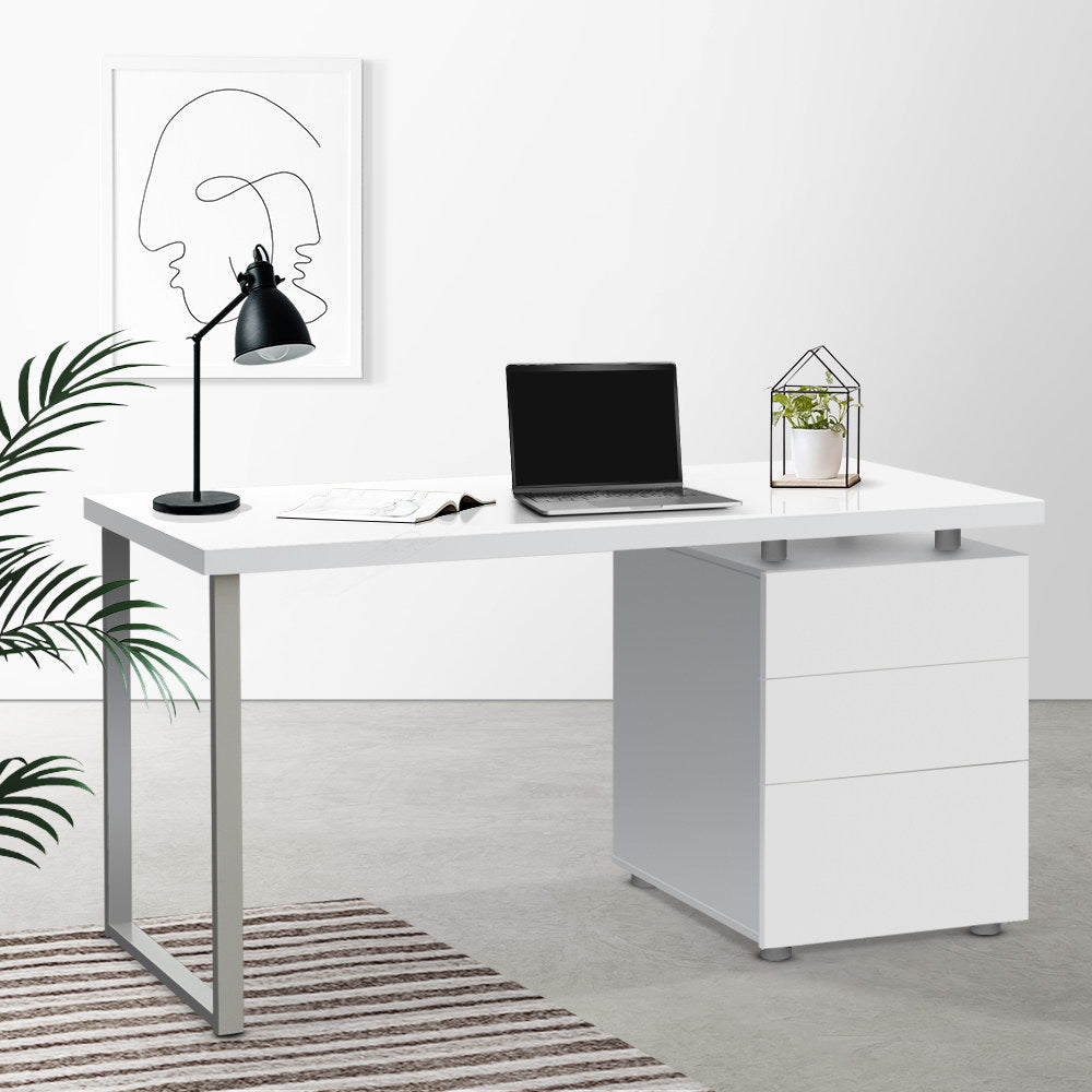 Artiss Computer Desk with 3 Drawers White
