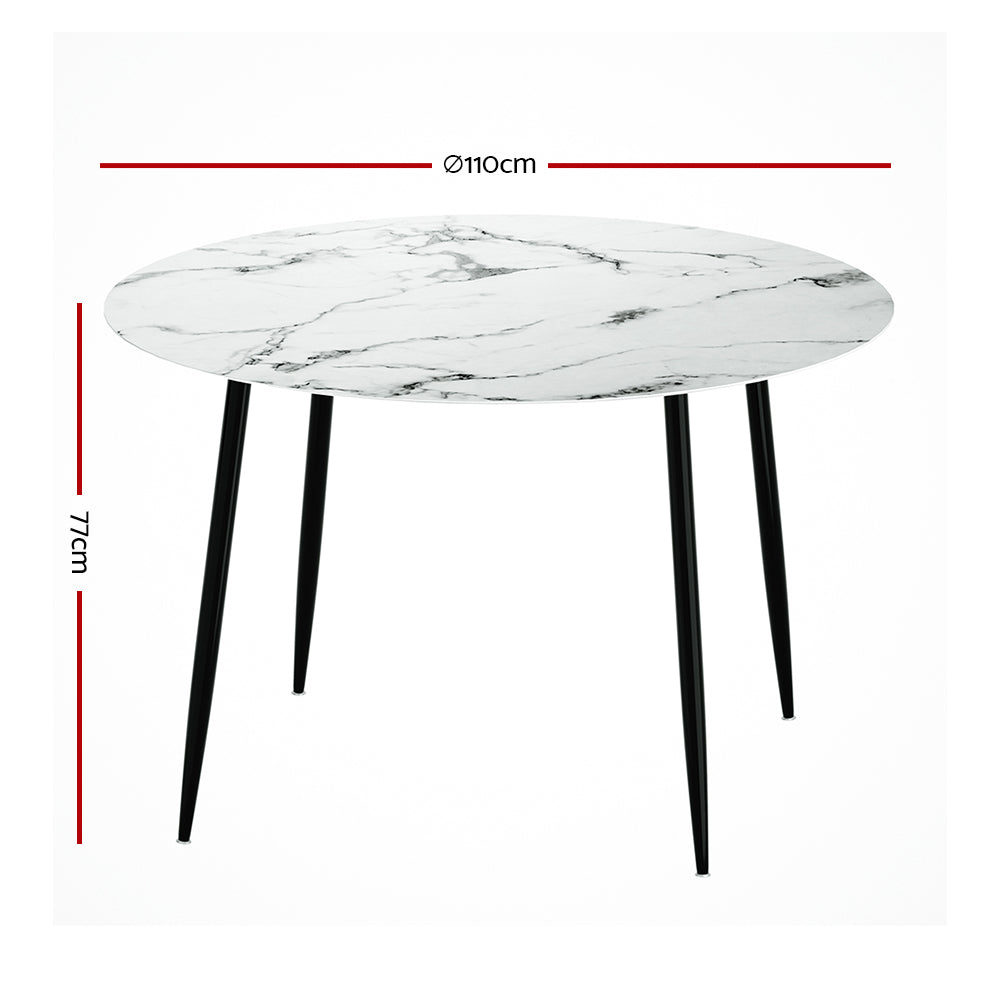 Artiss 110CM Marble Dining Table Grey