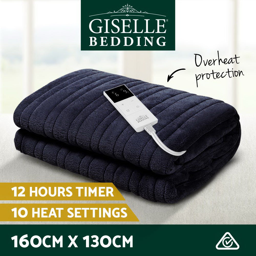 Giselle Bedding Electric Heated Blanket Black