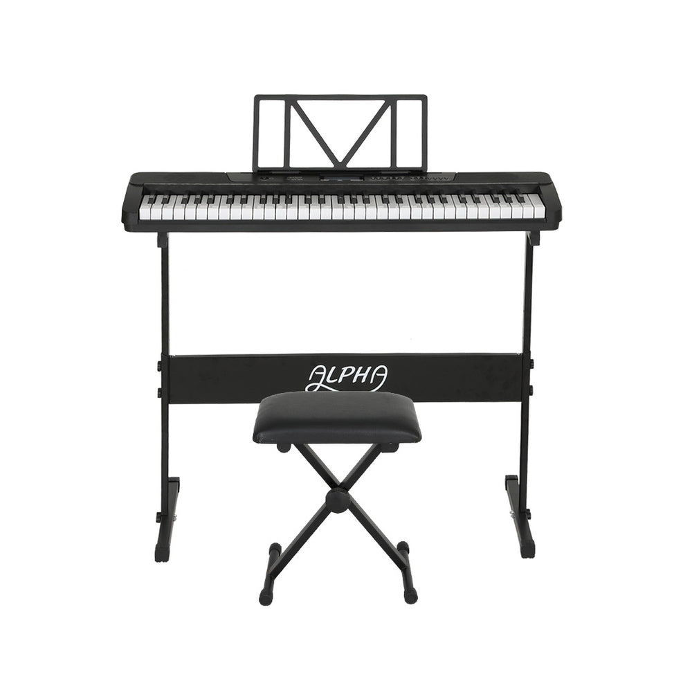 Alpha 61 Keys Electronic Keyboard with Stand Stool Touch