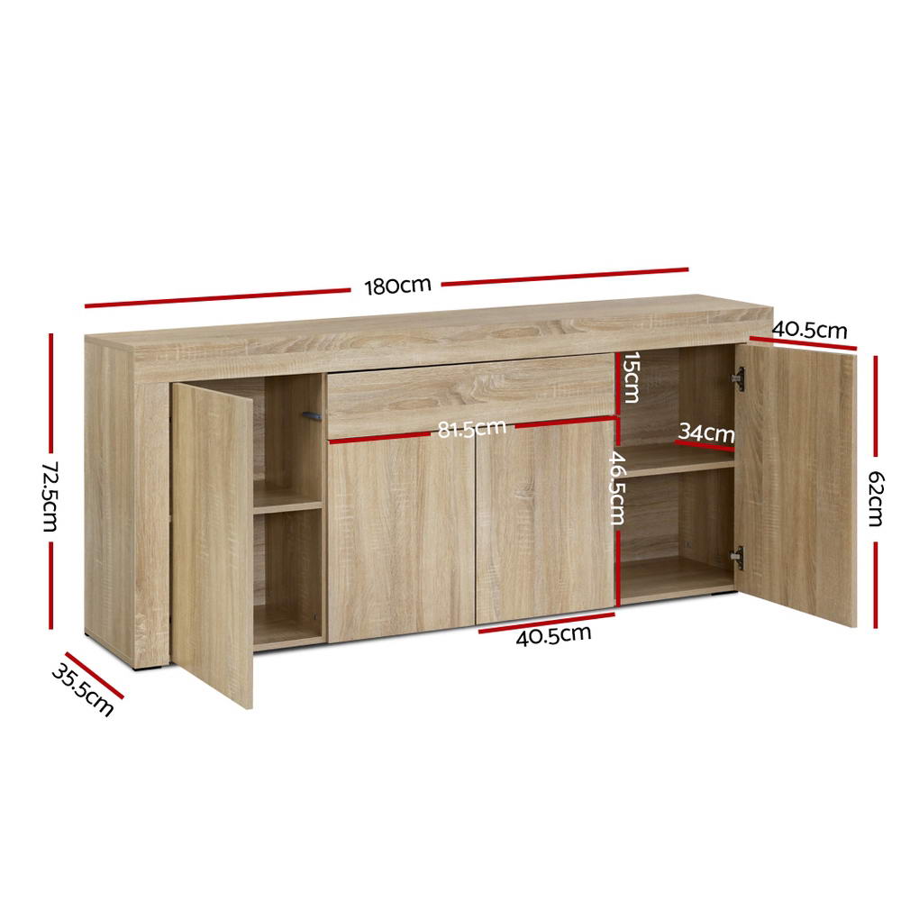 Artiss 4 Doors Sideboard Cabinet Storage Wooden