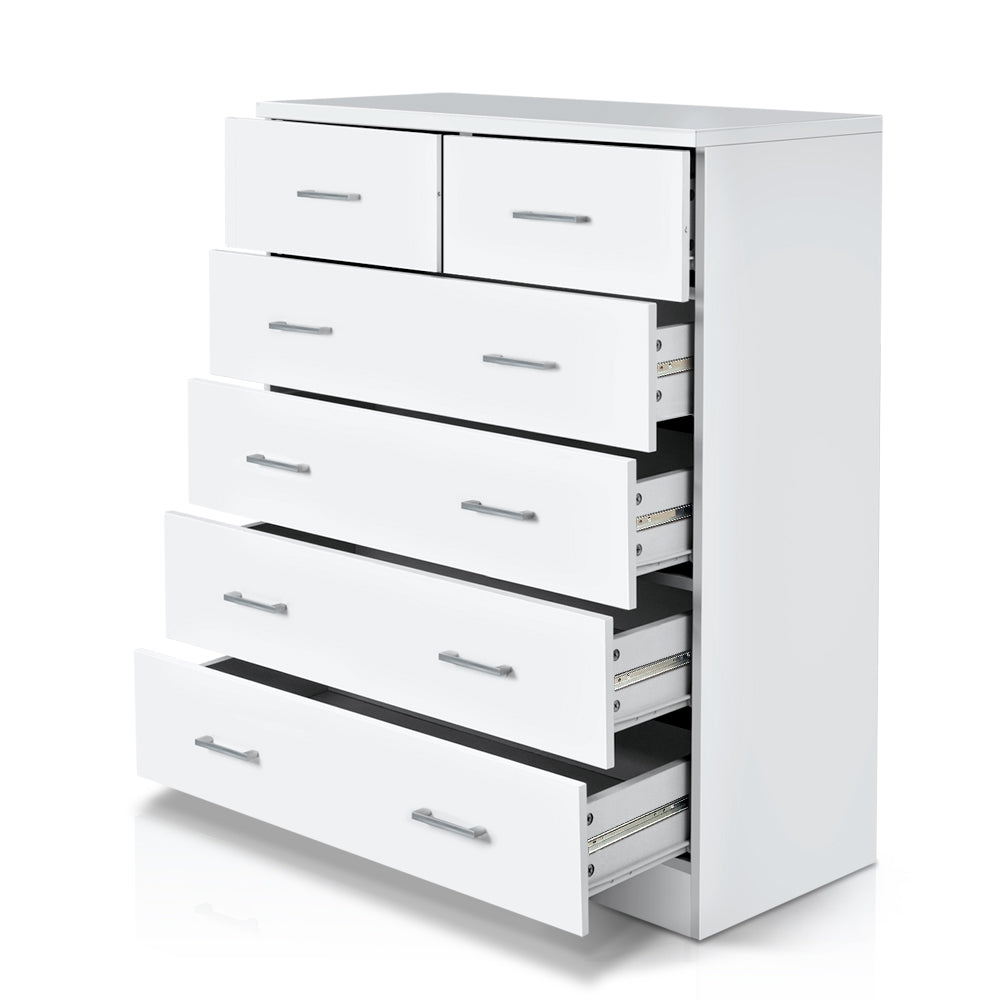 Artiss Simple 6-drawer Tallboy White