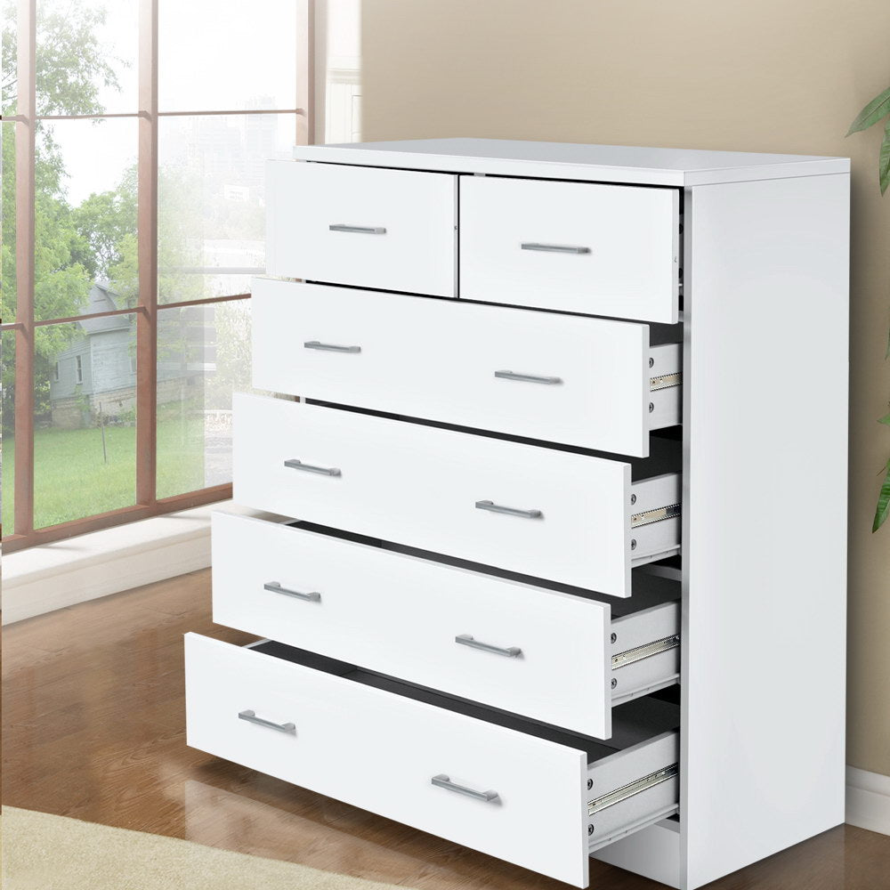 Artiss Simple 6-drawer Tallboy White