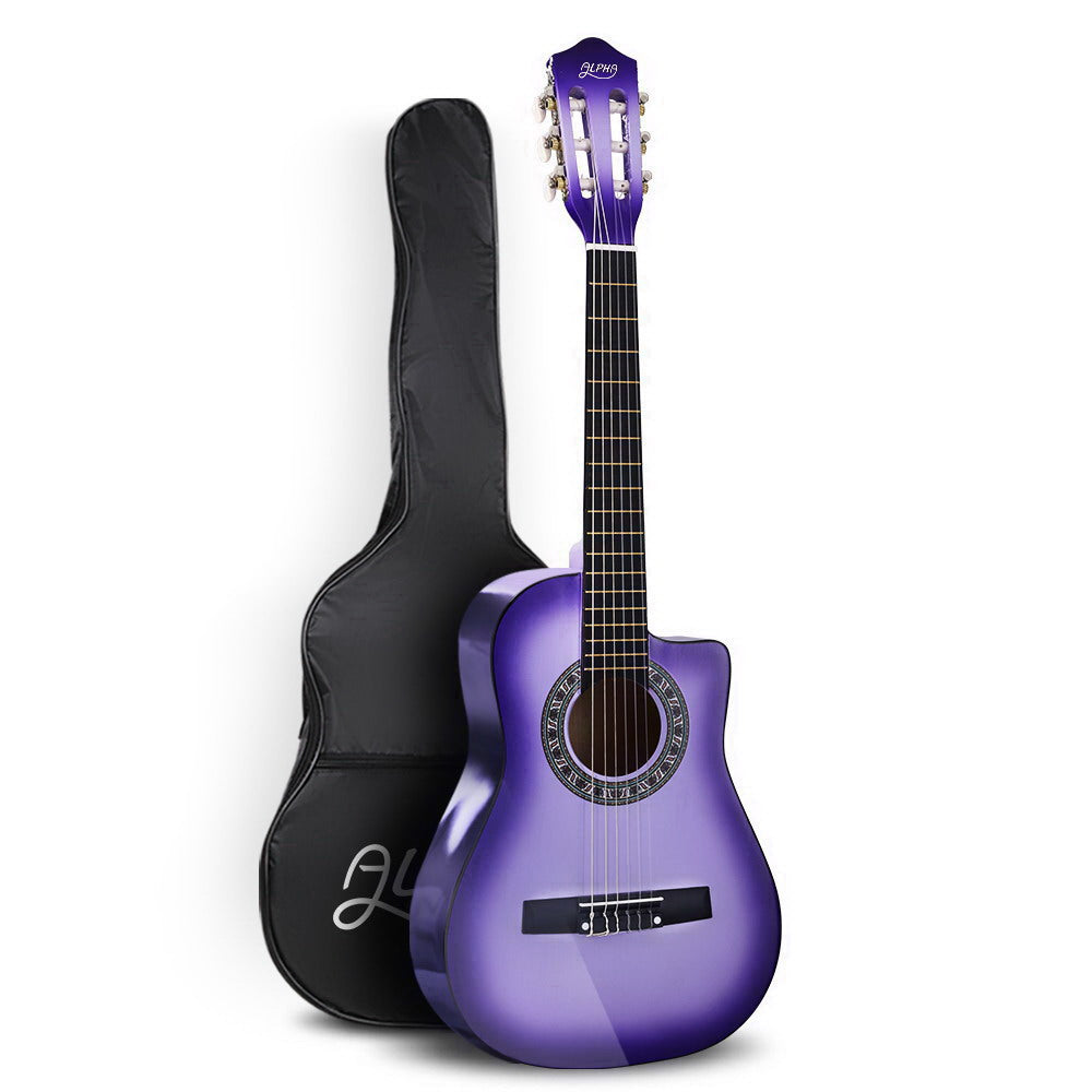 Alpha 34 Inch Kids Acoustic Guitar Purple