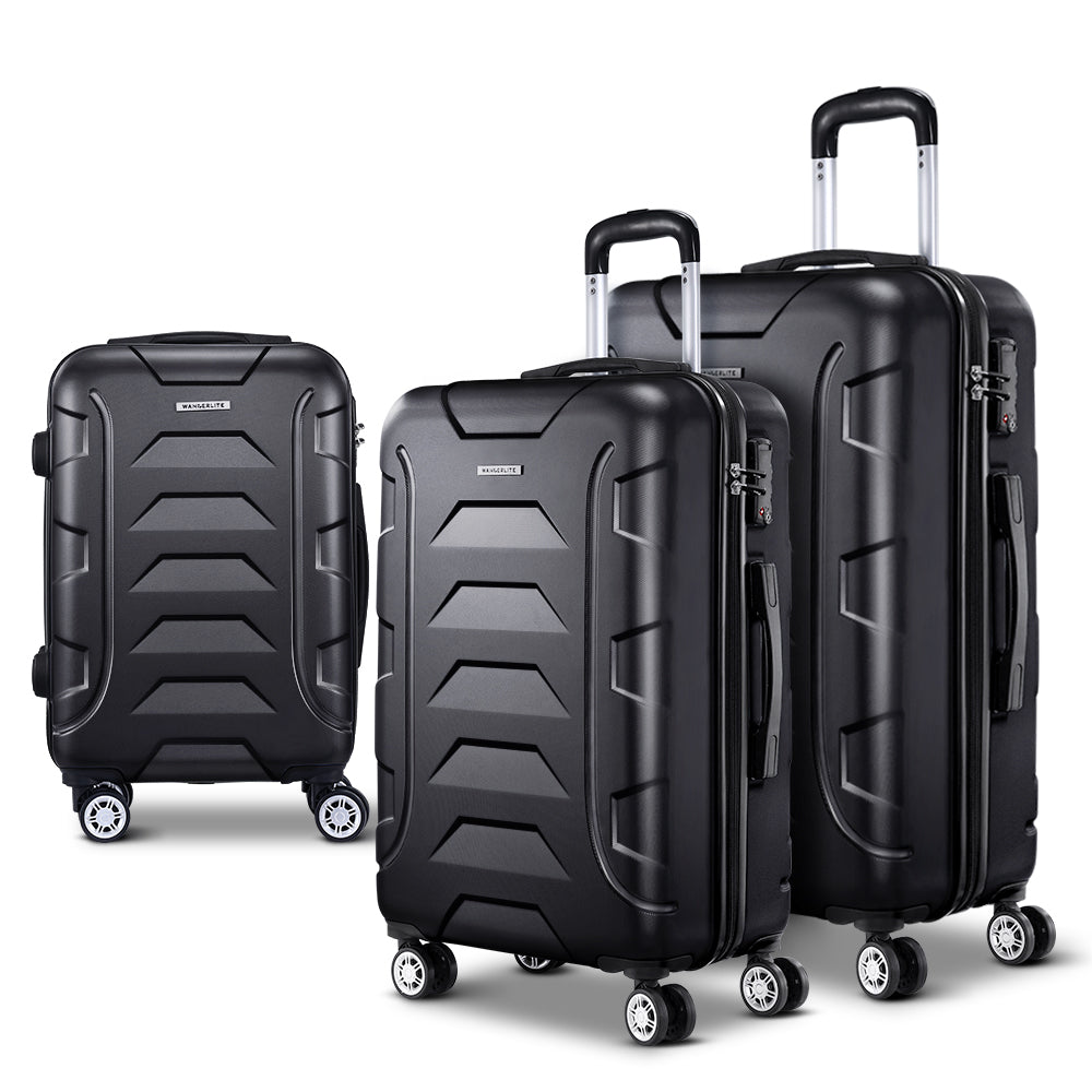 Wanderlite 3pc Luggage Set Black