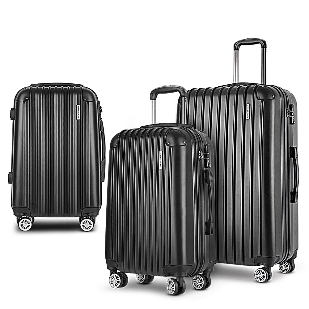 Wanderlite 3pcs Luggage Set Black