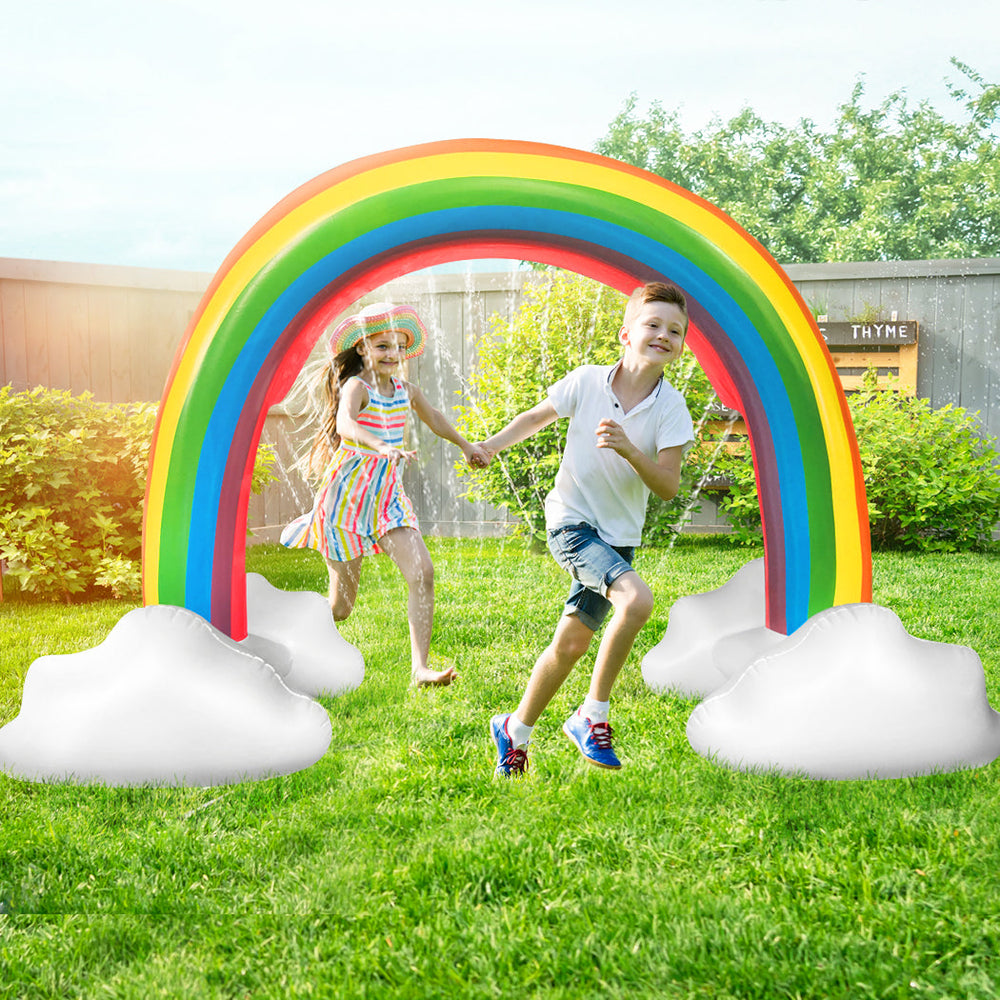 Traderight Group  Inflatable Sprinkler Arch Rainbow Water Splash Spray Kids Children Outdoor Play