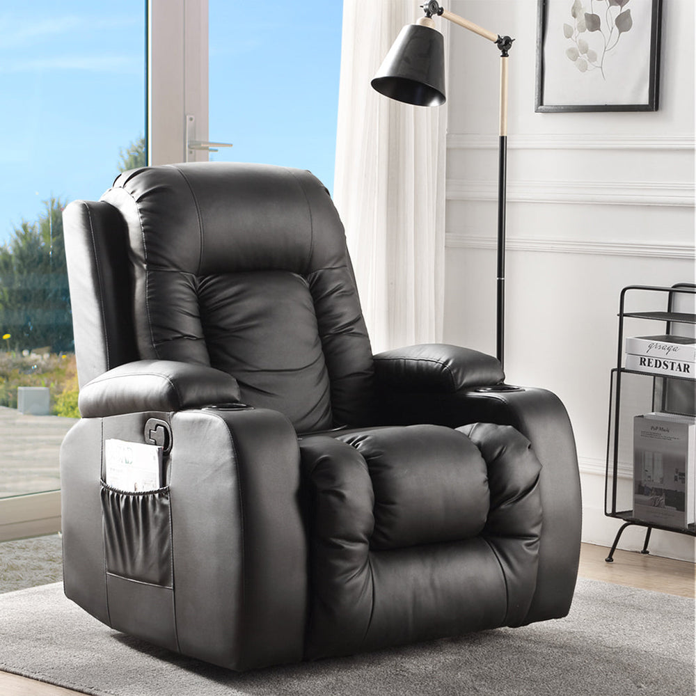 Levede Electric Massage Chairs Reclining Full Body Leather Lounge Sofa Heated