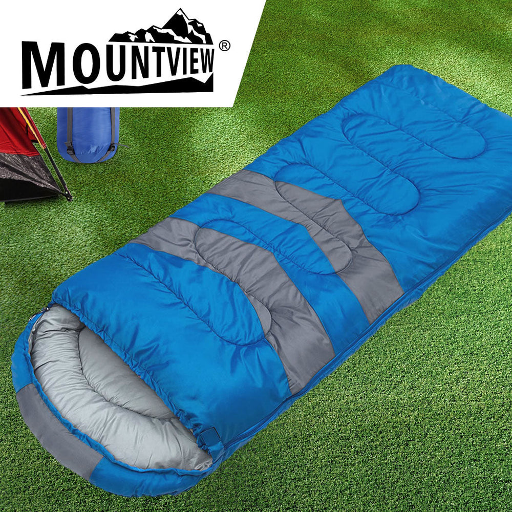 Mountview Single Sleeping Bag Bags Outdoor Camping Hiking Thermal -10    Tent Blue