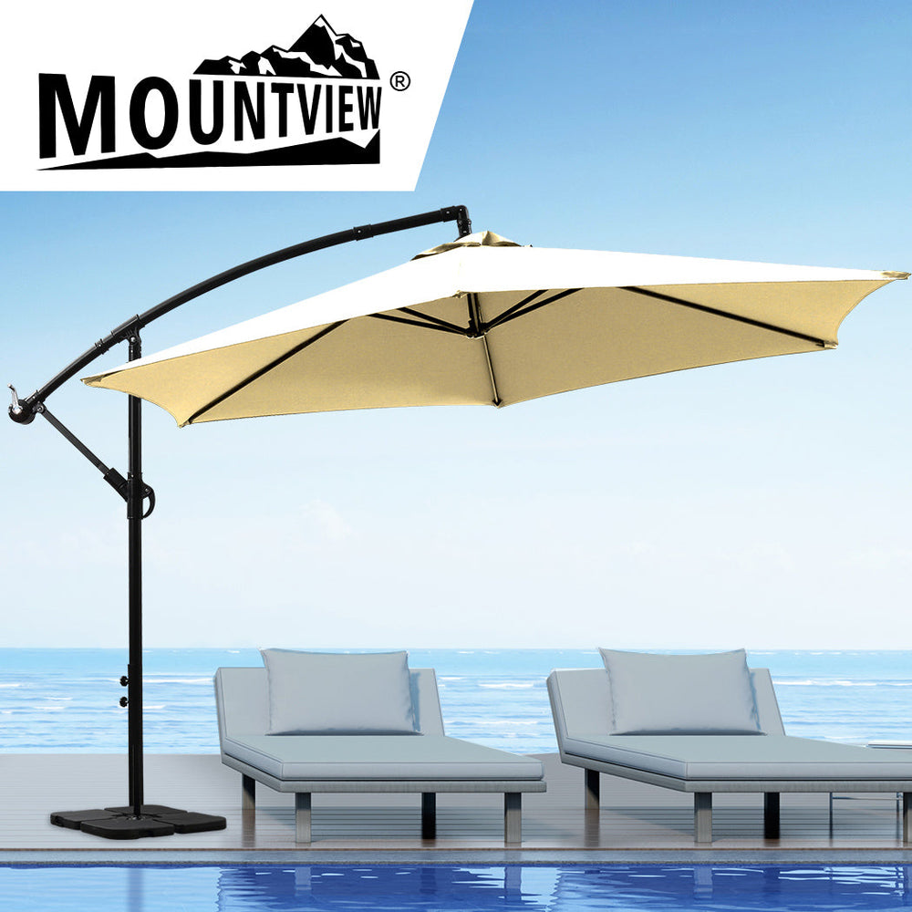 Mountview 3M Outdoor Umbrella Cantilever Umbrellas Base Stand Garden Patio Beach
