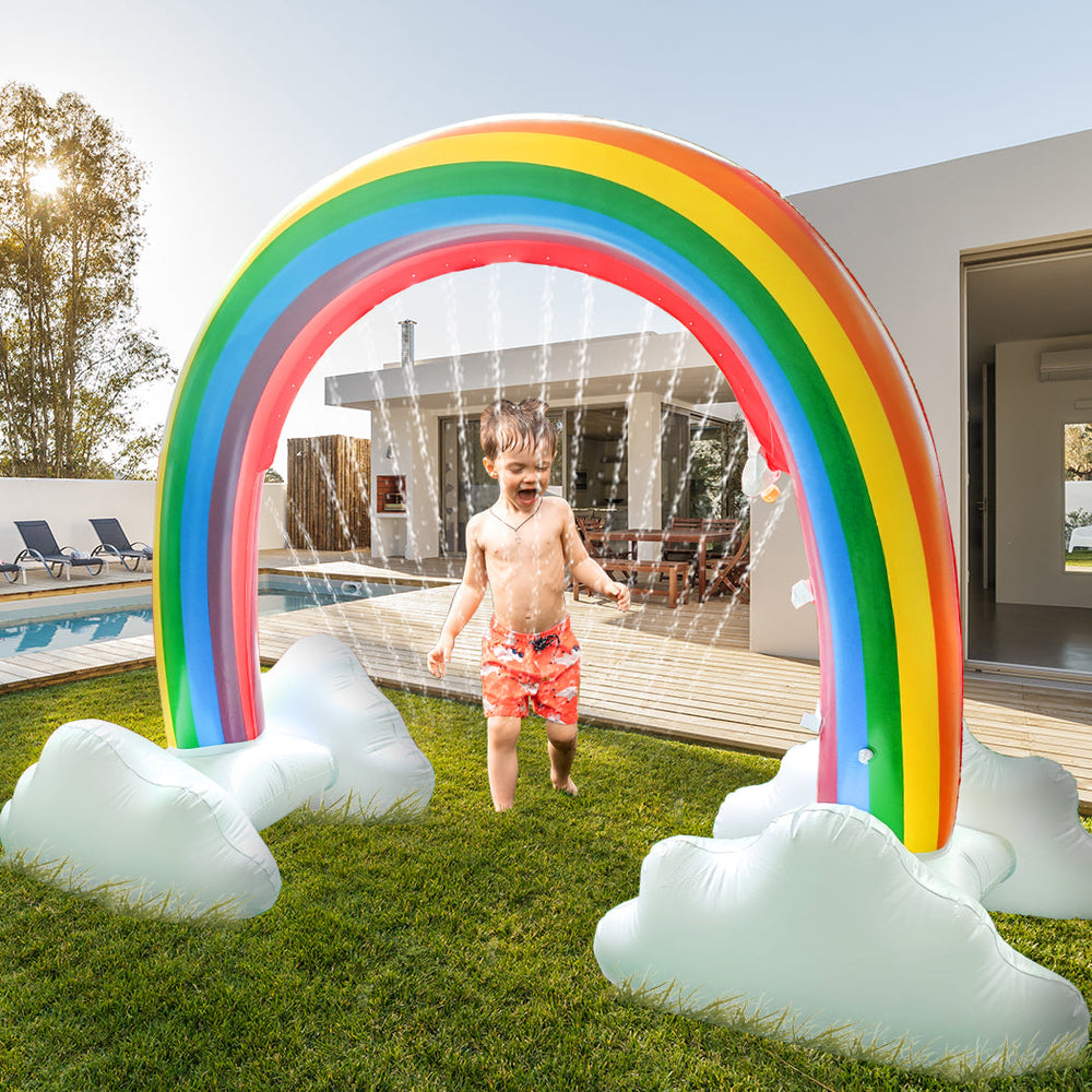 Traderight Group  Inflatable Sprinkler Arch Rainbow Water Splash Spray Kids Children Outdoor Play
