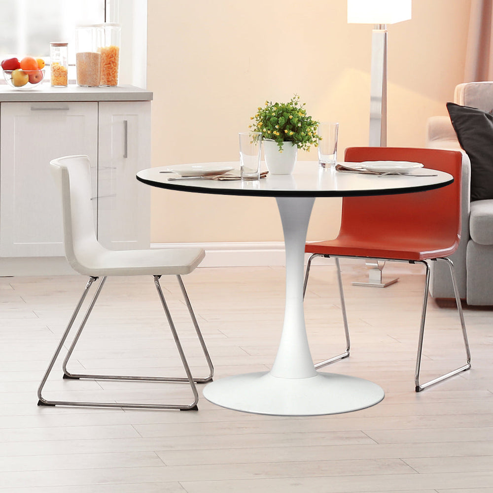 Levede Dining Table Kitchen 4 Person Marble Tulip Coffee Round Metal Base 80cm