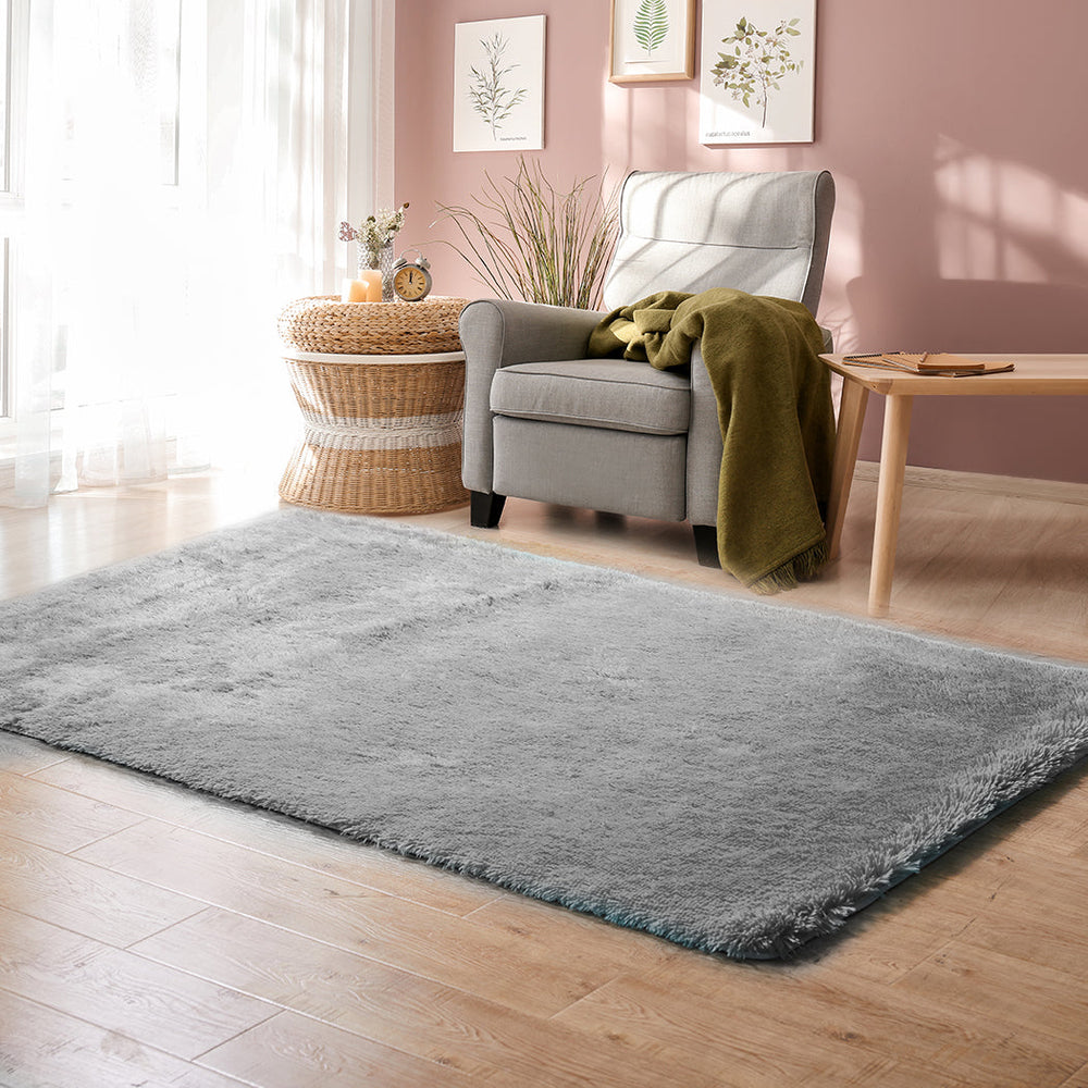 Marlow Floor Rugs Shaggy Rug Soft Large Carpet Area Bedroom Grey 230x200cm