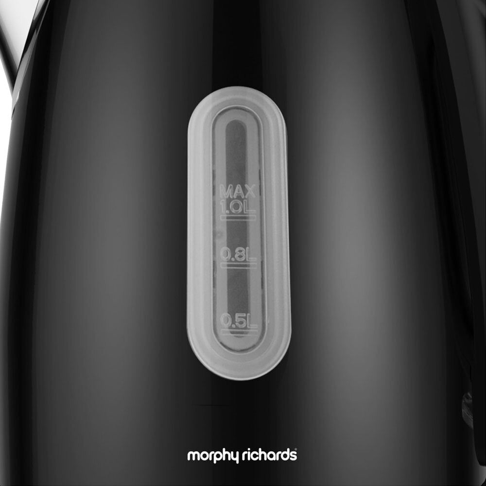 2pc Morphy Richards Equip Kettle 1.0L &amp; 2 Slice Toaster - Black