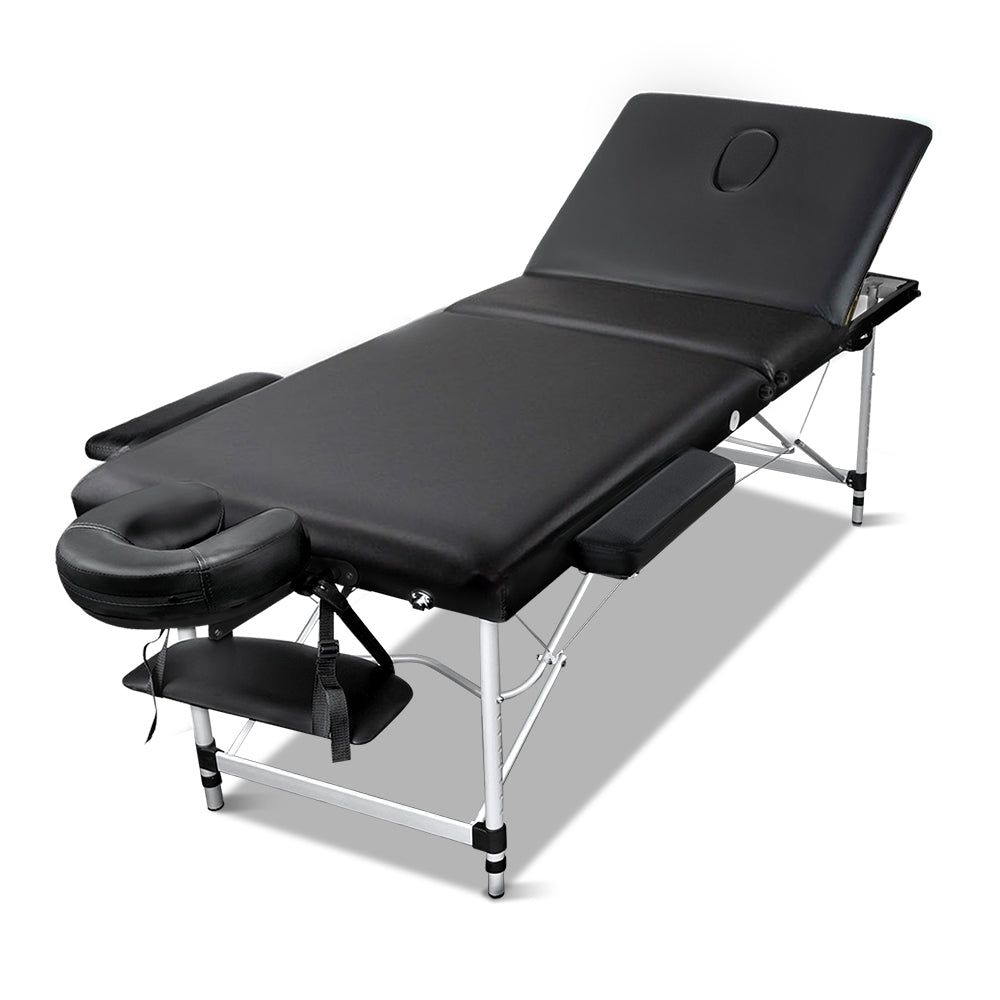 Zenses Portable Aluminum 4 Fold Massage Table 60CM Black