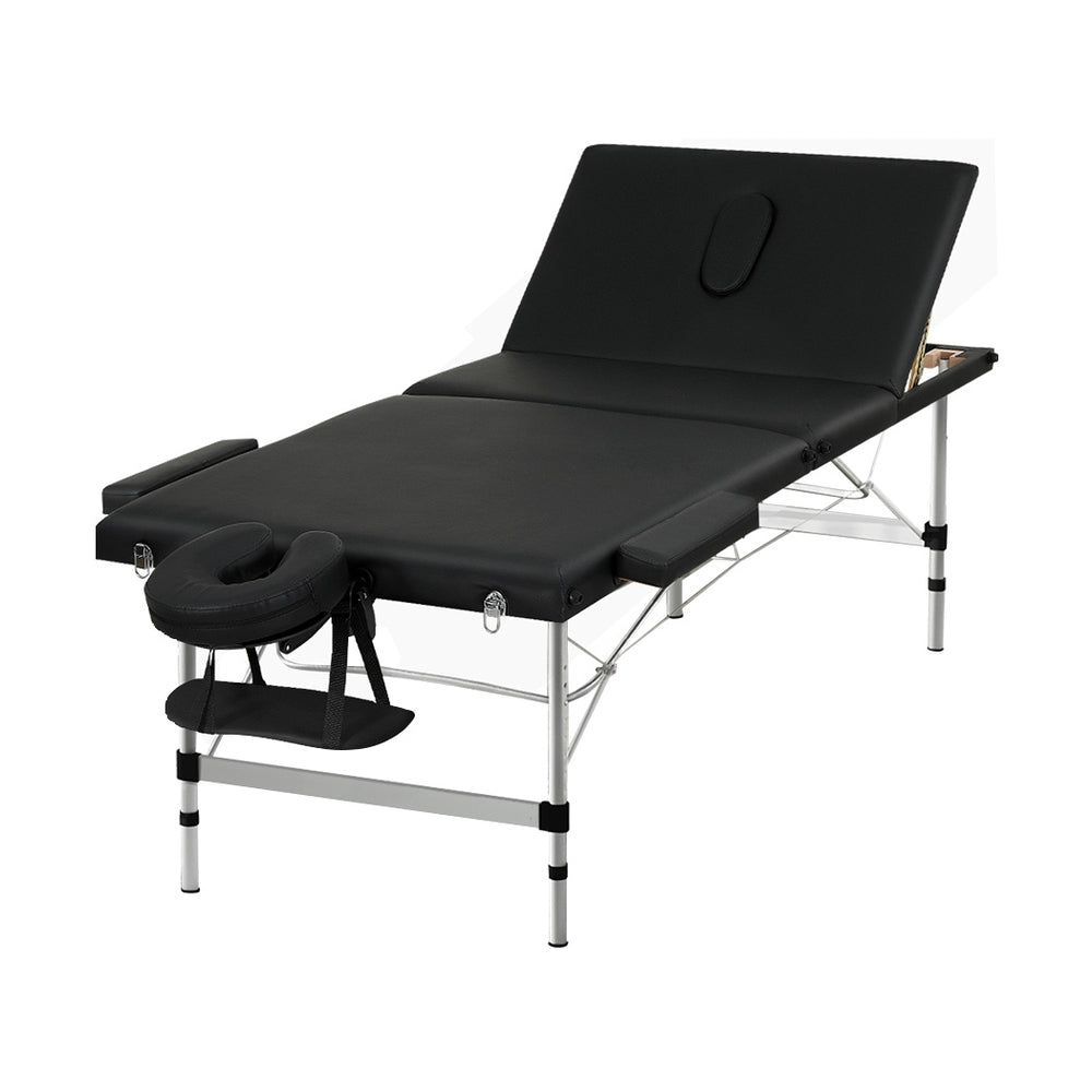 Zenses Massage Table 85cm 3 Fold Aluminium Black