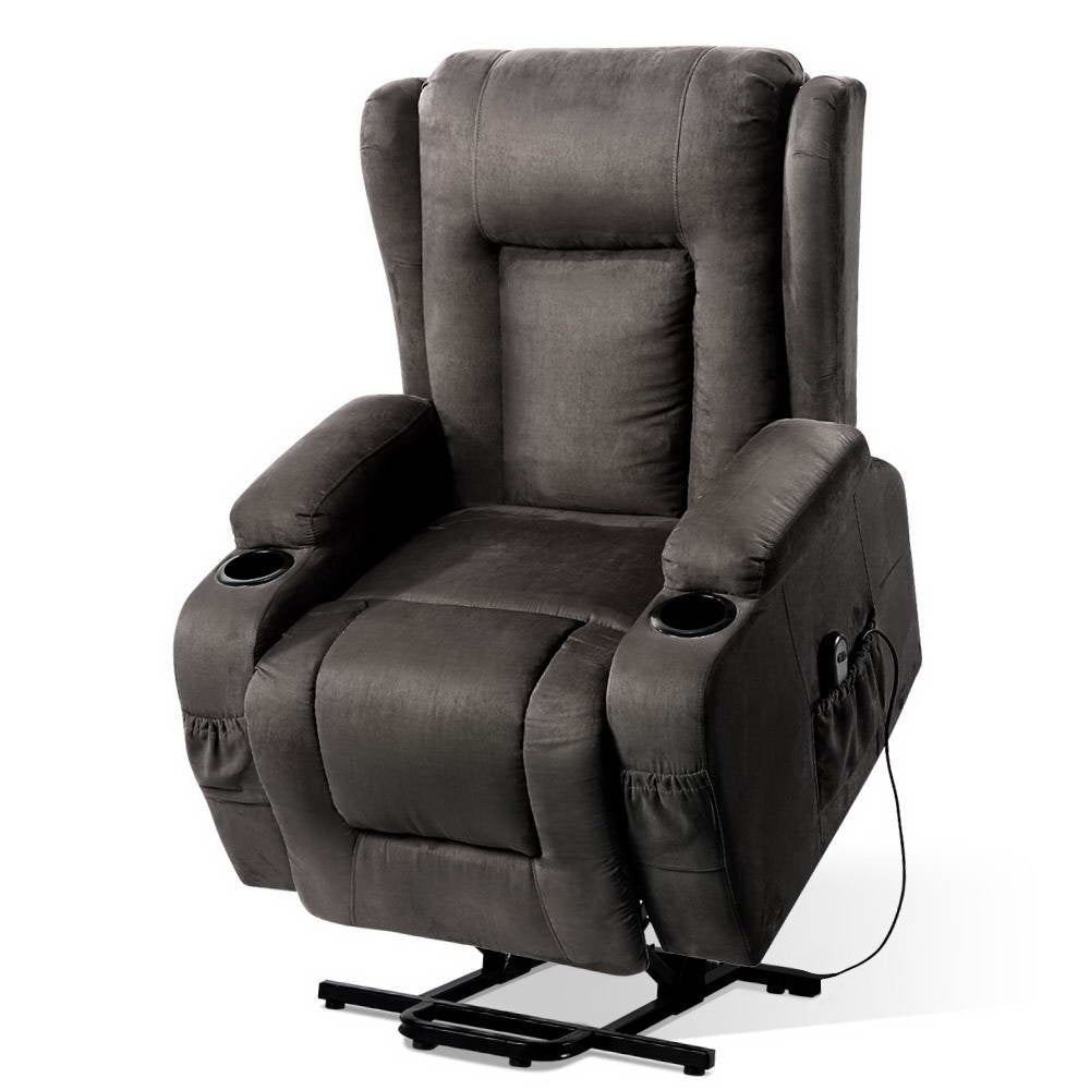 Artiss Fabric Electric Recliner Lounge Grey