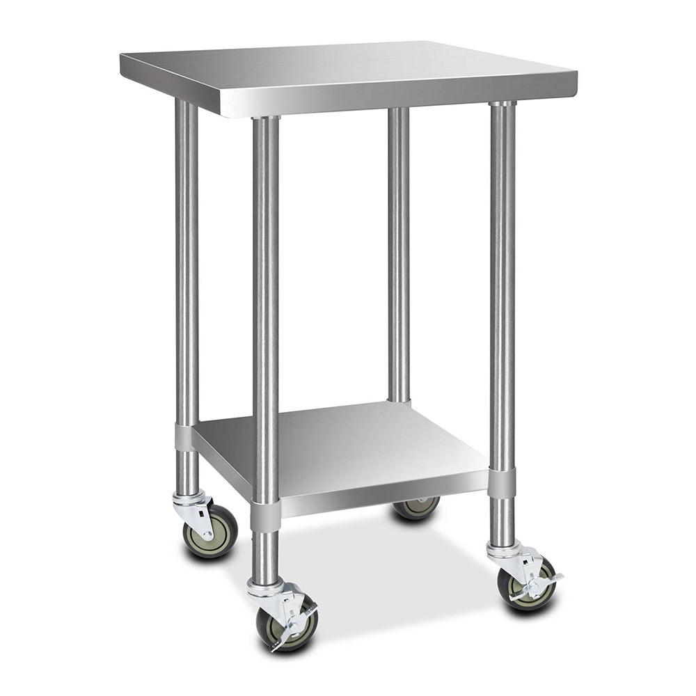 Cefito Stainless Steel Kitchen Bench with Wheels 610x610mm