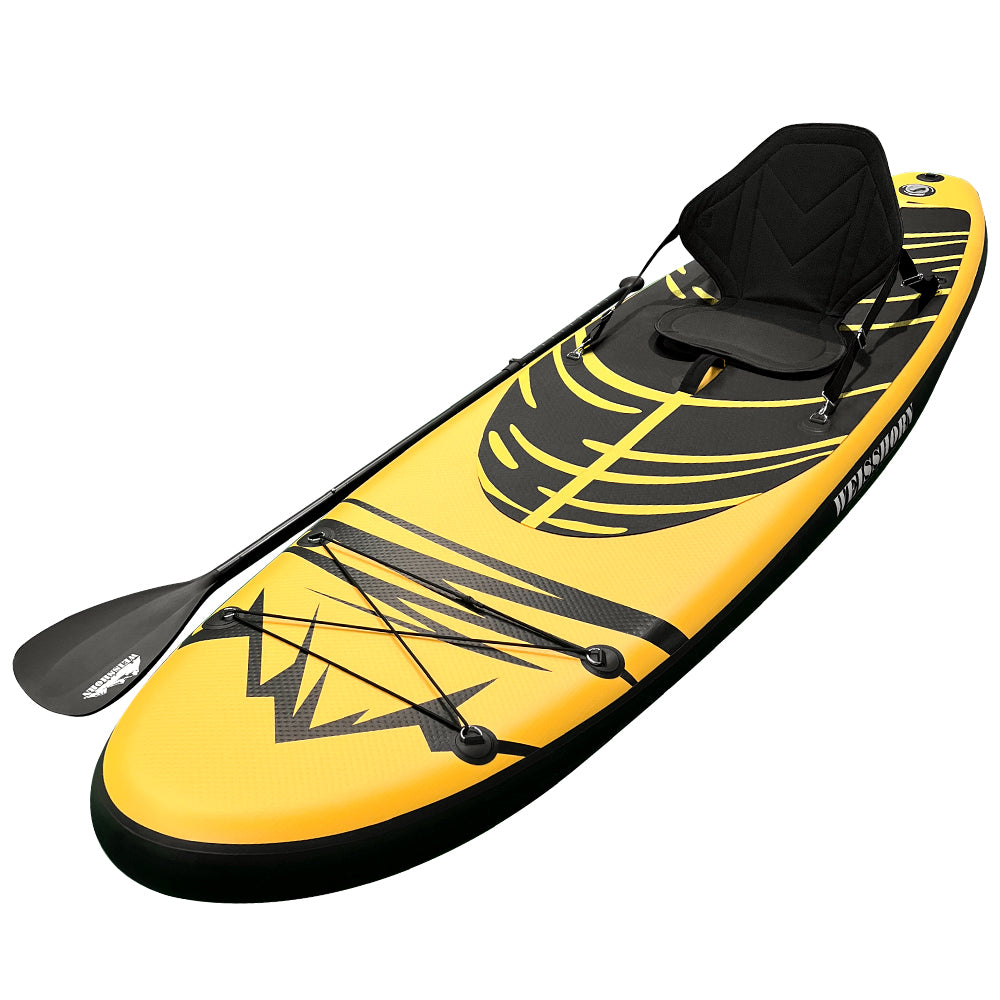 Weisshorn 10ft Inflatable Surfboard with Kayak Paddleboard - Yellow