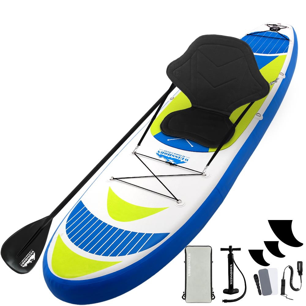 Weisshorn 11ft Inflatable Surfboard with Kayak Paddleboard - Yellow