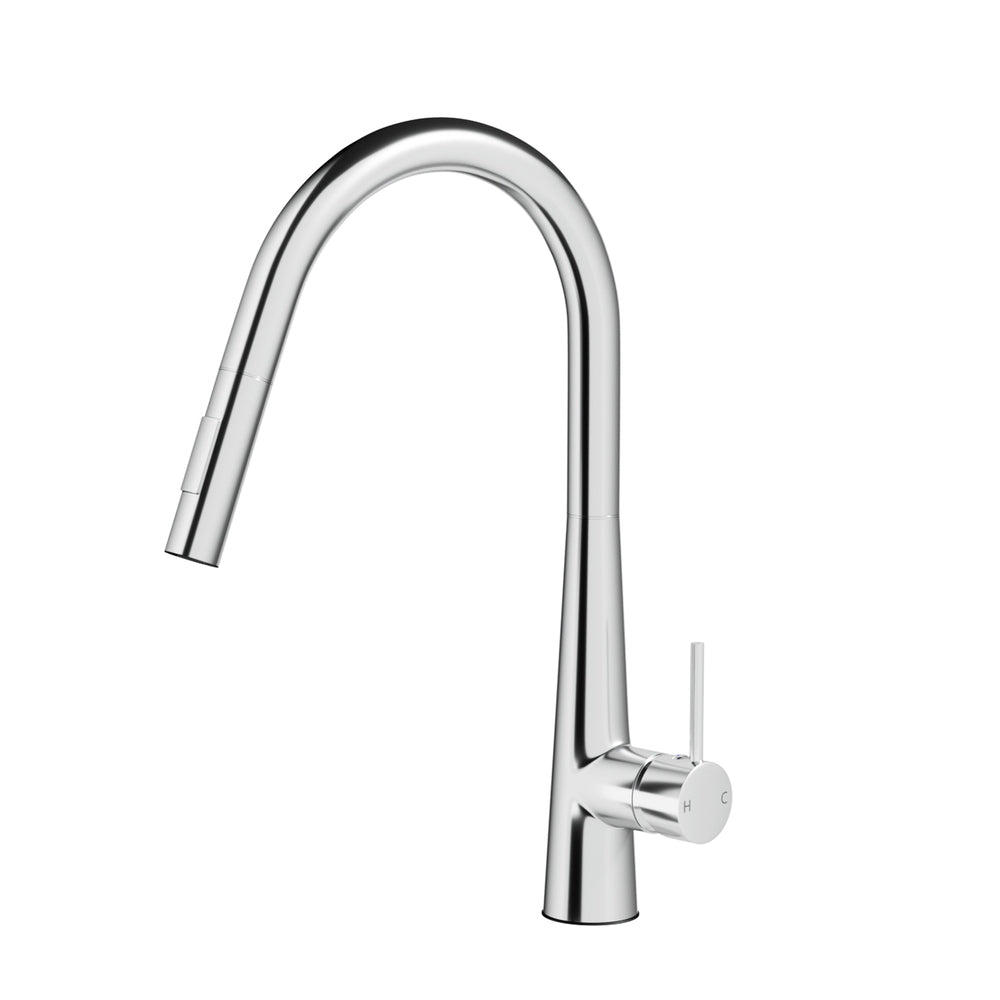 Kitchen Mixer Tap Pull Out Round Chrome