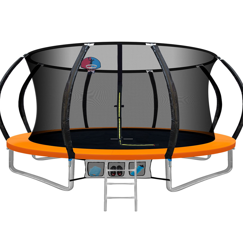 Everfit 14FT Trampoline With Basketball Set Orange