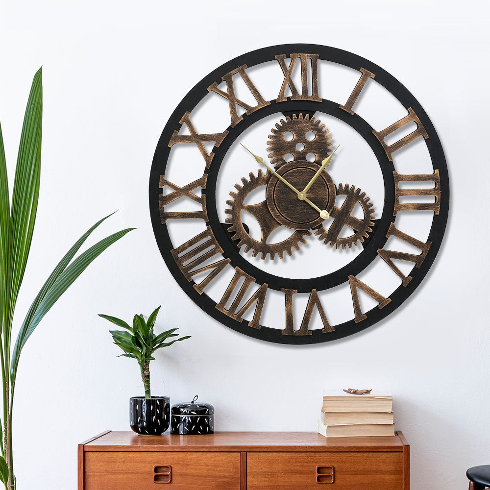 Wall Clock Modern Large 3D Vintage Luxury Clock