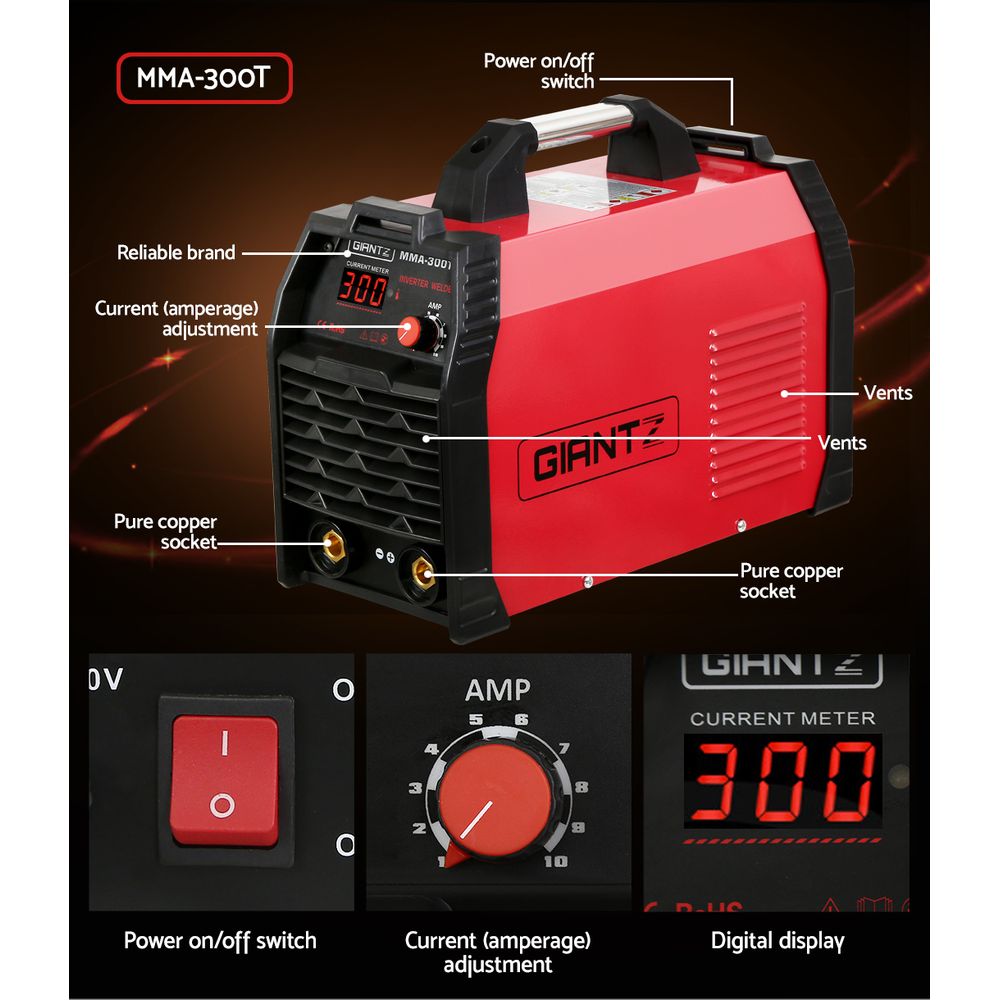 Giantz 300 Amp Inverter Welder MMA iGBT DC Portable
