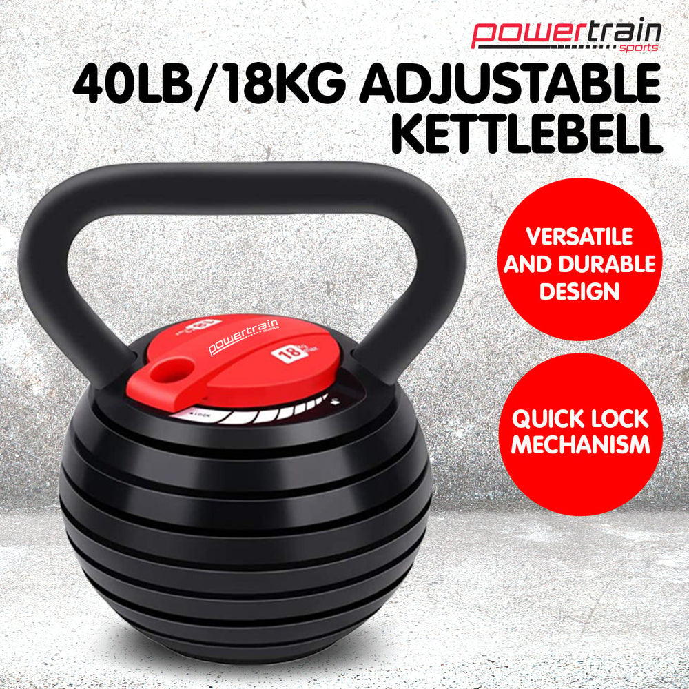 Powertrain 18kg Powertrain Adjustable Kettlebell