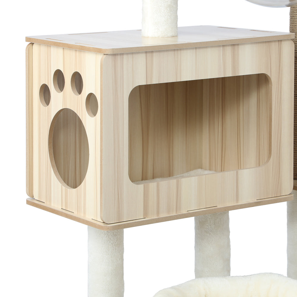 Alopet Cat Tree Tower Scratching Post Scratcher Cats Condo House Bed Wood 142cm
